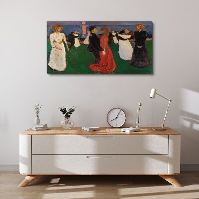 Tablou canvas Figuri care dansează pe un fundal verde