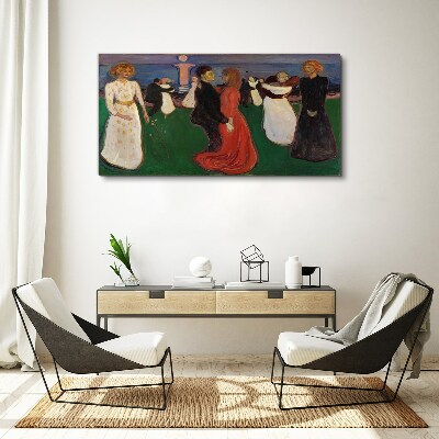 Tablou canvas Figuri care dansează pe un fundal verde