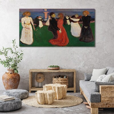 Tablou canvas Figuri care dansează pe un fundal verde