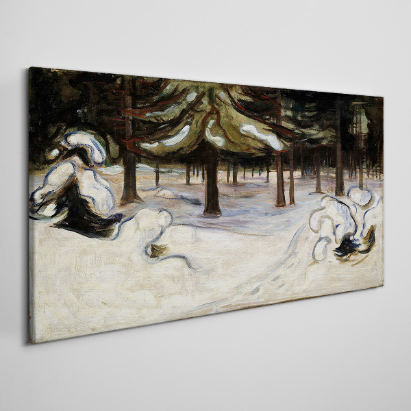 Tablou canvas Peisaj de iarnă cu copaci