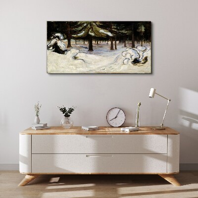 Tablou canvas Peisaj de iarnă cu copaci