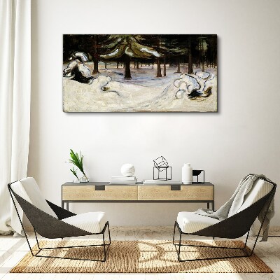 Tablou canvas Peisaj de iarnă cu copaci