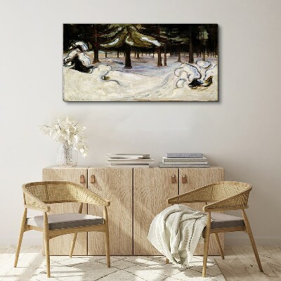 Tablou canvas Peisaj de iarnă cu copaci