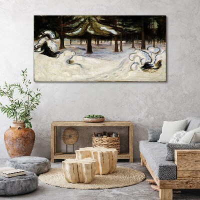 Tablou canvas Peisaj de iarnă cu copaci