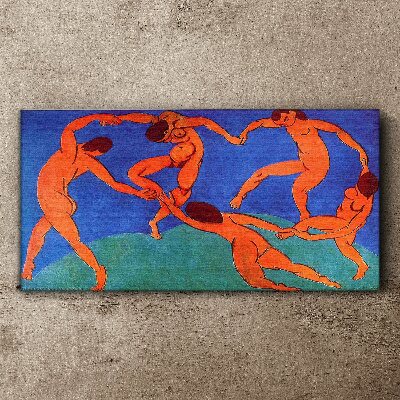 Tablou canvas Figuri care dansează pe un fundal albastru