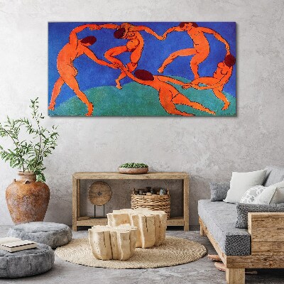 Tablou canvas Figuri care dansează pe un fundal albastru