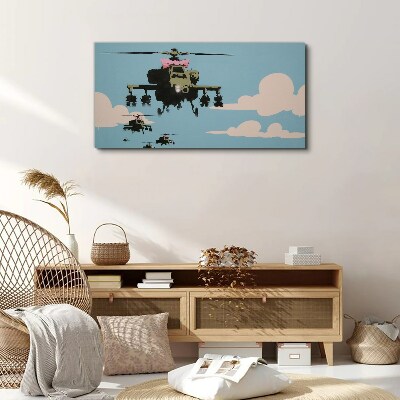 Tablou canvas elicopter Banksy