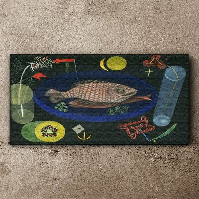 Tablou canvas Pește într-un castron albastru