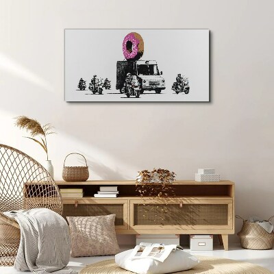 Tablou canvas Donuts Poliția Banksy