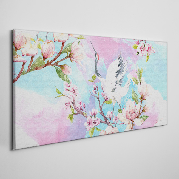 Tablou canvas Peisaj floral cu o macara