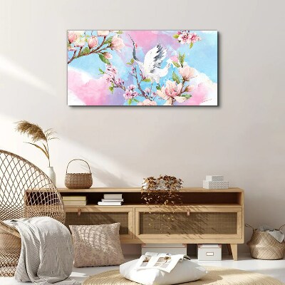 Tablou canvas Peisaj floral cu o macara