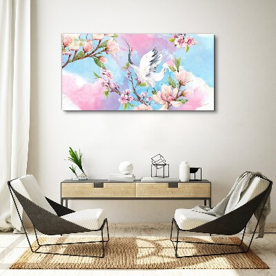 Tablou canvas Peisaj floral cu o macara