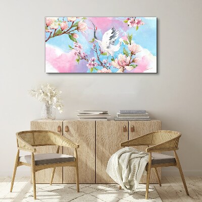 Tablou canvas Peisaj floral cu o macara