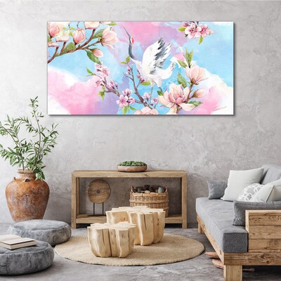 Tablou canvas Peisaj floral cu o macara