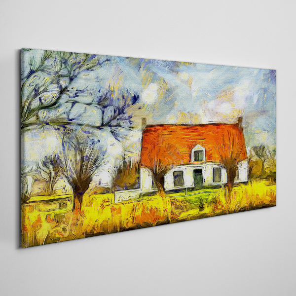 Tablou canvas Arborele de casă abstractă a satului