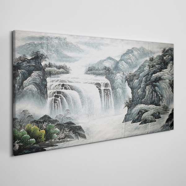 Tablou canvas Cascade senine într-un peisaj montan