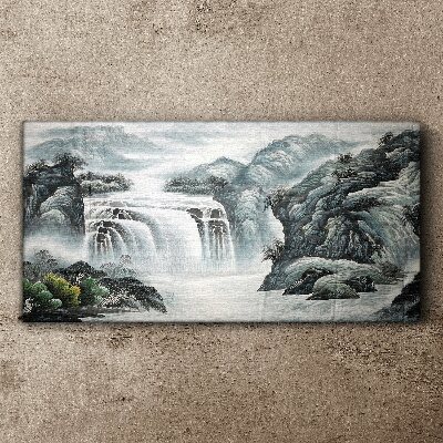 Tablou canvas Cascade senine într-un peisaj montan
