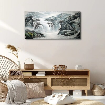 Tablou canvas Cascade senine într-un peisaj montan