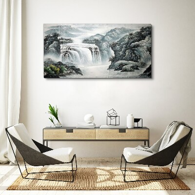 Tablou canvas Cascade senine într-un peisaj montan