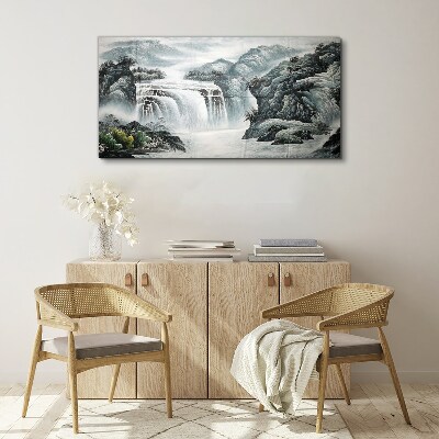 Tablou canvas Cascade senine într-un peisaj montan