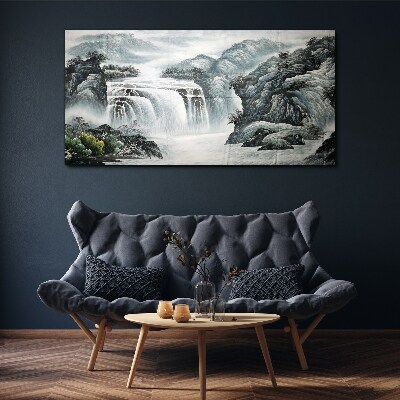 Tablou canvas Cascade senine într-un peisaj montan