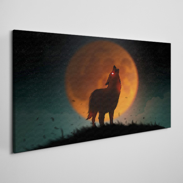 Tablou canvas Lupul sub Lună