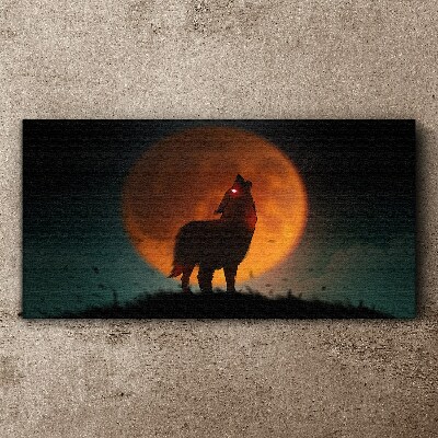 Tablou canvas Lupul sub Lună