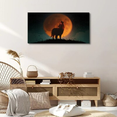 Tablou canvas Lupul sub Lună