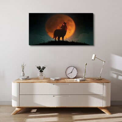Tablou canvas Lupul sub Lună