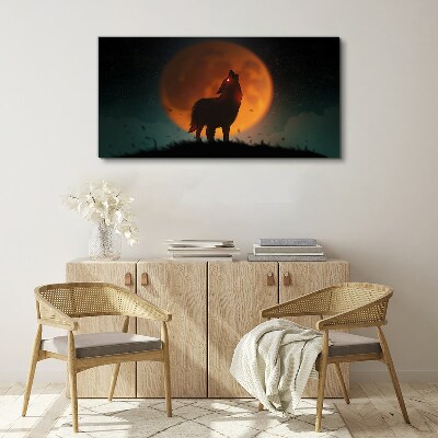Tablou canvas Lupul sub Lună