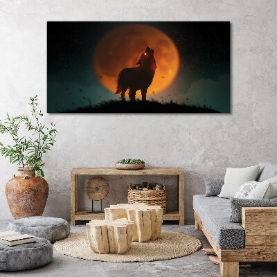 Tablou canvas Lupul sub Lună