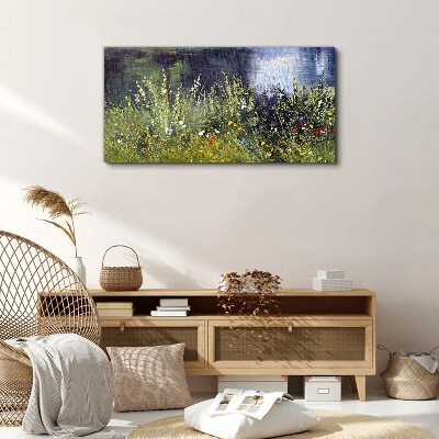 Tablou canvas Lunca cu flori la lumina