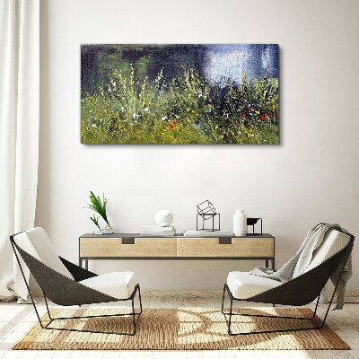 Tablou canvas Lunca cu flori la lumina