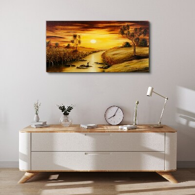 Tablou canvas Ora de aur pe râu