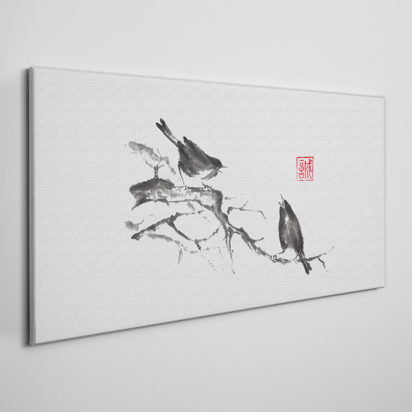 Tablou canvas Păsări pe o ramură