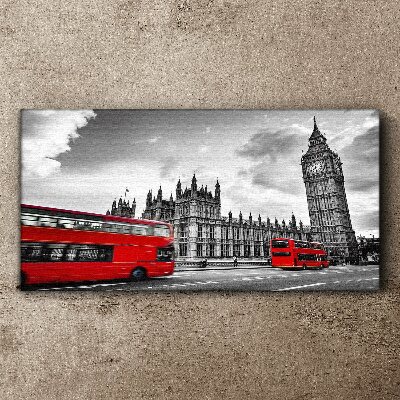 Tablou canvas Autobuze roșii din ochiul londrei