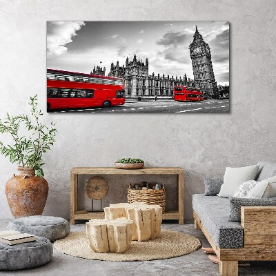 Tablou canvas Autobuze roșii din ochiul londrei