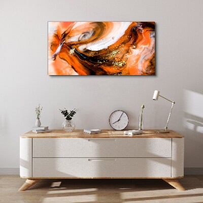 Tablou canvas Vârtejele aurii în tonuri portocalii