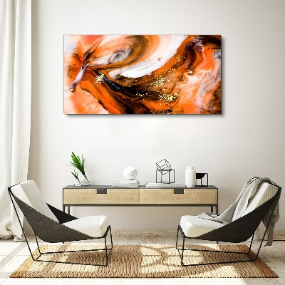 Tablou canvas Vârtejele aurii în tonuri portocalii
