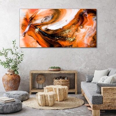 Tablou canvas Vârtejele aurii în tonuri portocalii
