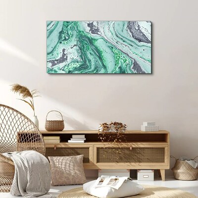 Tablou canvas Valuri verzi de abstractizare
