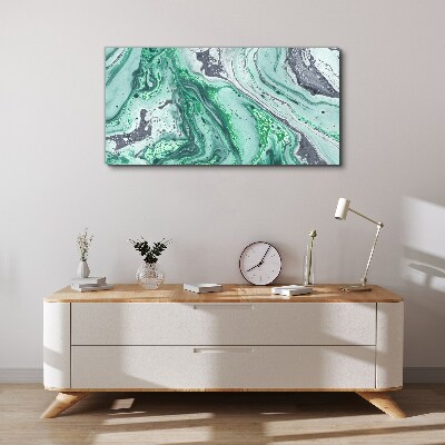 Tablou canvas Valuri verzi de abstractizare