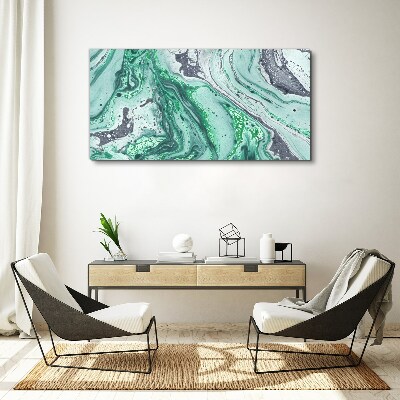 Tablou canvas Valuri verzi de abstractizare