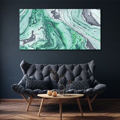 Tablou canvas Valuri verzi de abstractizare