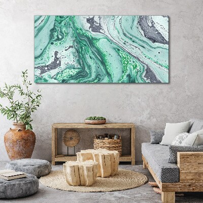 Tablou canvas Valuri verzi de abstractizare