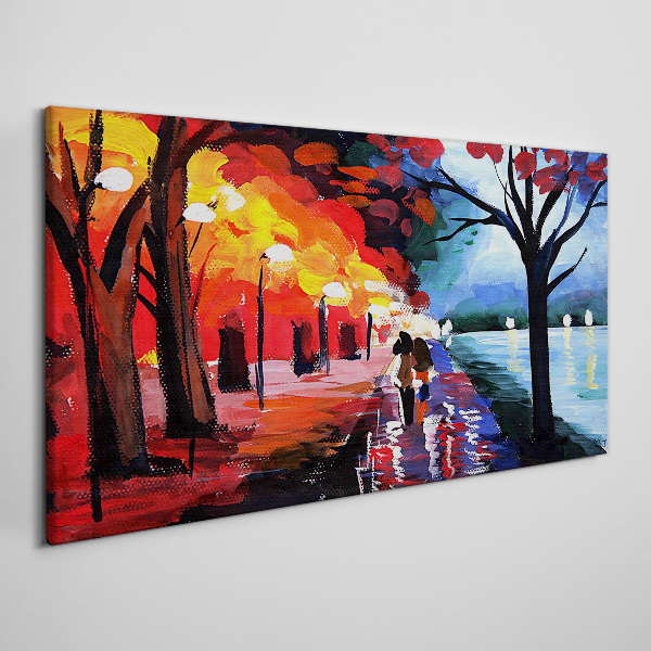 Tablou canvas O plimbare romantică într-un parc plin de culoare