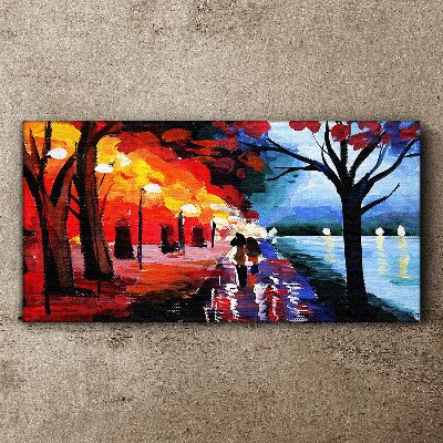 Tablou canvas O plimbare romantică într-un parc plin de culoare
