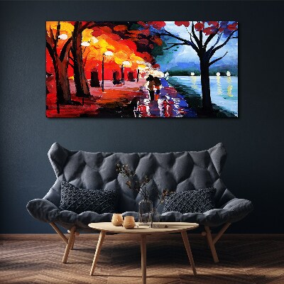 Tablou canvas O plimbare romantică într-un parc plin de culoare