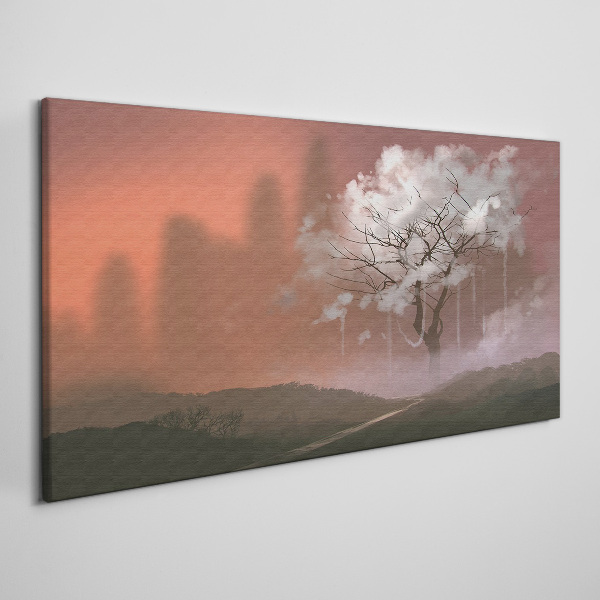 Tablou canvas Peisaj cețos cu un copac