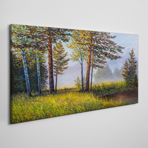 Tablou canvas Ceața de dimineață în pădure